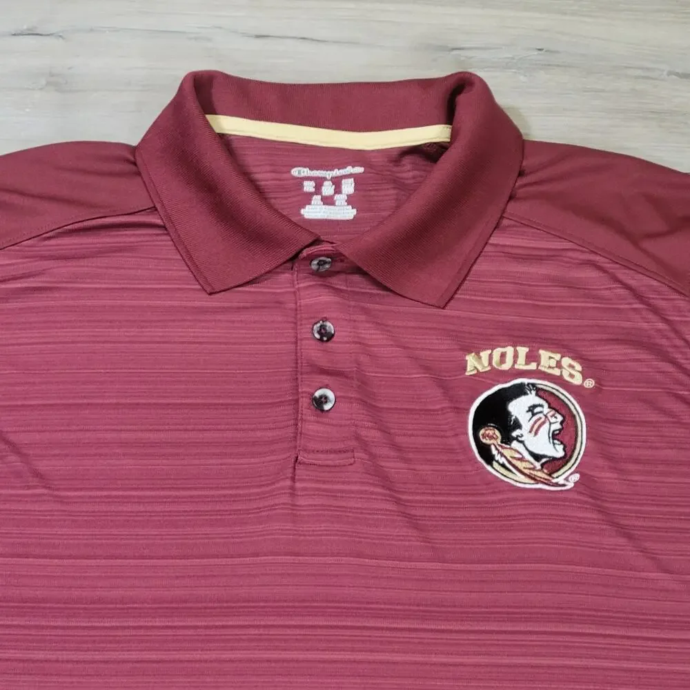 FSU Florida State Seminoles Men's Polo Shirt 2XL Champion 2-Button - Picture 2 of 8